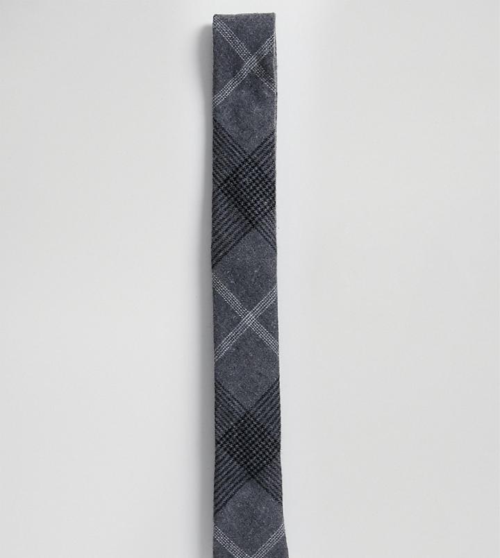 Heart & Dagger Tie In Gray Check - Gray