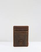 Herschel Supply Co. Raven Cardholder In Nubuck Leather With Rfid - Brown