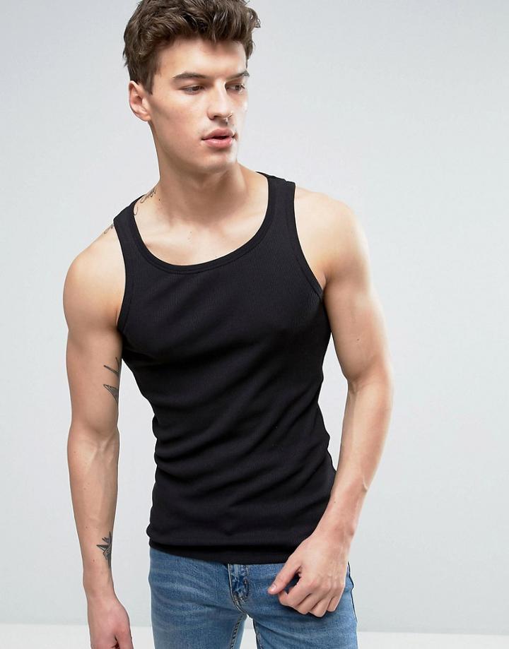 Solid Tank In Black - Black