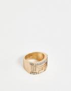 Wftw Chunky Geo Signet Ring In Gold - Gold