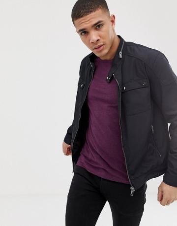 Celio Bomber Jacket With Pockets In Black-navy