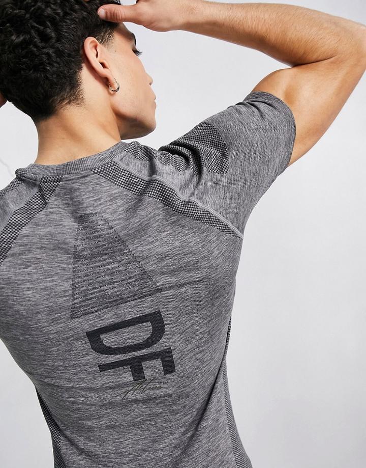 Asos Dark Future Active Training T-shirt In Seamless Knit-gray