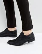 Asos Brogue Shoes In Black Faux Leather With Emboss Detail - Black