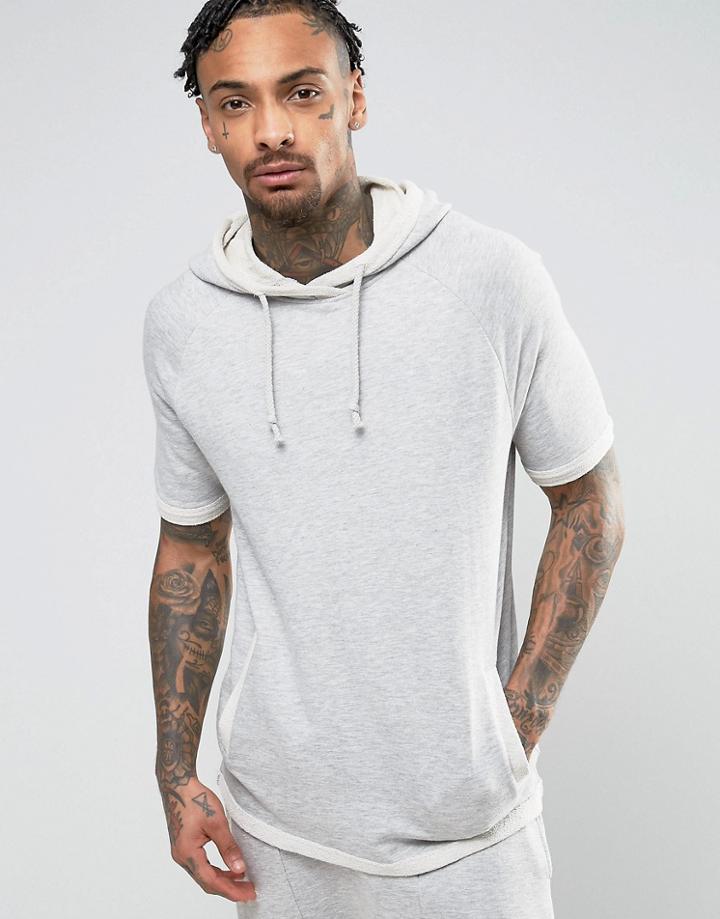 Asos Short Sleeve Hoodie - Gray