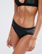 Luxe Lane Strappy Bandage Bikini Bottom - Black