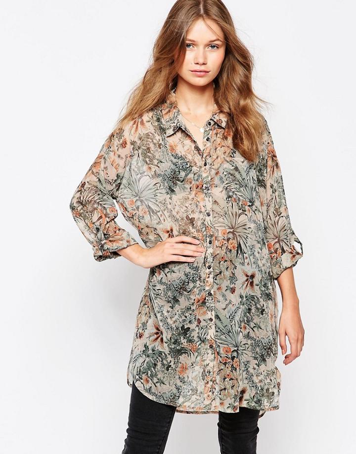 Vila Loretta Floral Long Shirt - Multi