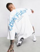 Asos Dark Future Extreme Oversized T-shirt With Large Back Logo Prints In White