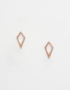 Orelia Crystal Diamond Stud Earrings - Rose Gold