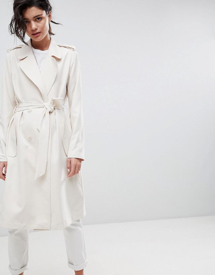 2ndday Slouchy Trench Coat - Cream
