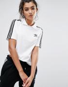 Adidas Originals White Three Stripe Turtleneck T-shirt - White