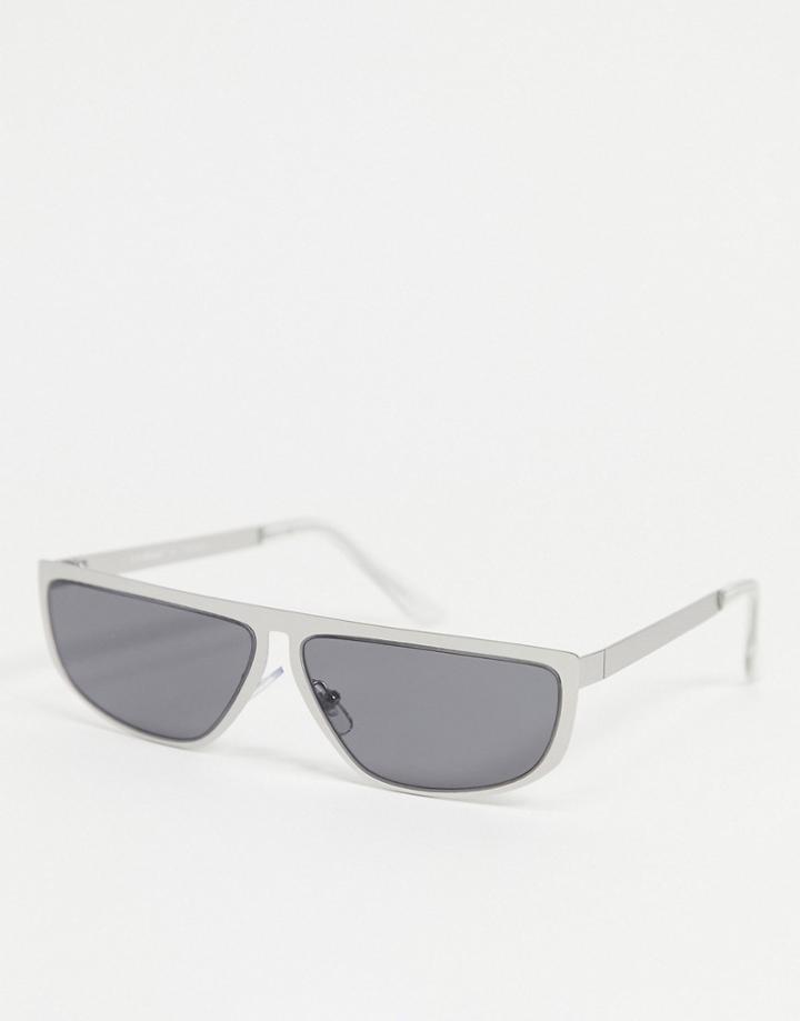 Aj Morgan Men's Slim Visor Sunglasses In Silver