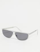 Aj Morgan Men's Slim Visor Sunglasses In Silver