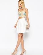 Asos Scuba Mini Prom Skirt - White