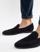 Kurt Geiger London Palermo Suede Loafers In Navy - Navy