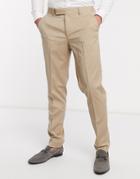 Asos Design Wedding Slim Suit Pants In Stone-neutral