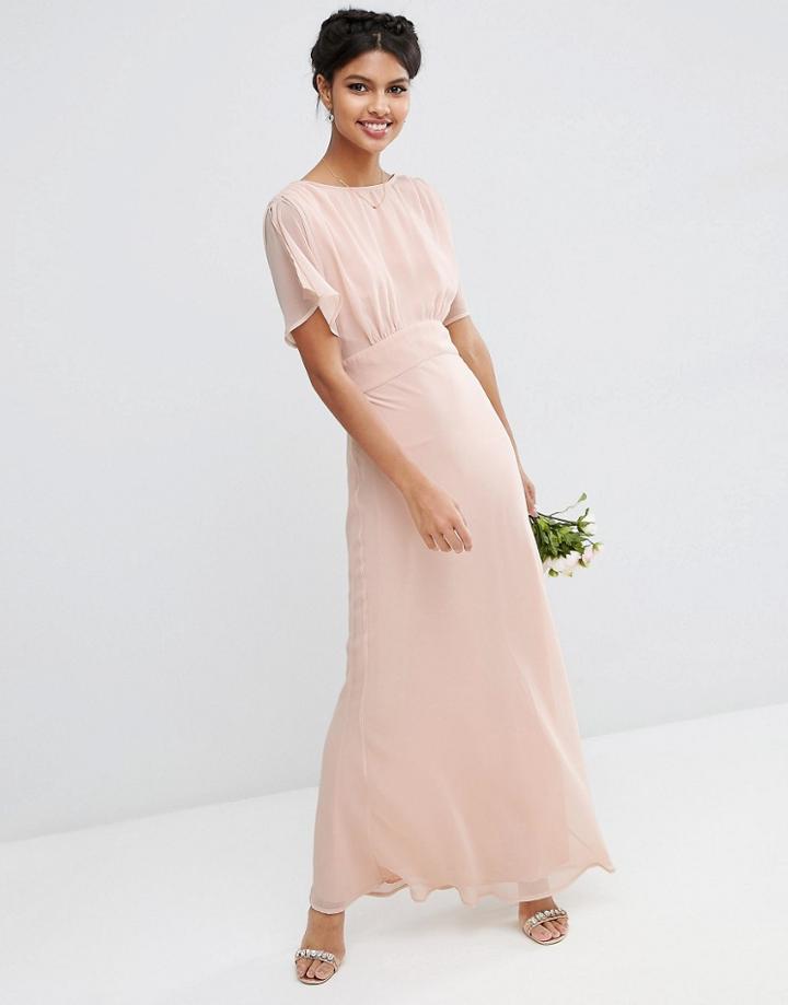 Asos Wedding Soft Maxi Dress - Nude