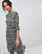 Oasis Ditsy Floral Print Frill Hem Skater Dress - Multi