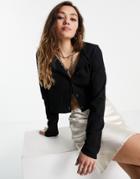 Monki V Neck Cardigan In Black