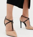New Look Wide Fit Pointed Court Shoe-tan