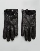 Boardmans Studded Leather Gloves - Black