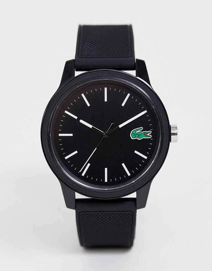 Lacoste 12.12 Silicone Watch In Black