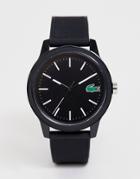 Lacoste 12.12 Silicone Watch In Black