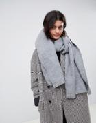 Asos Design Supersoft Long Woven Scarf - Gray