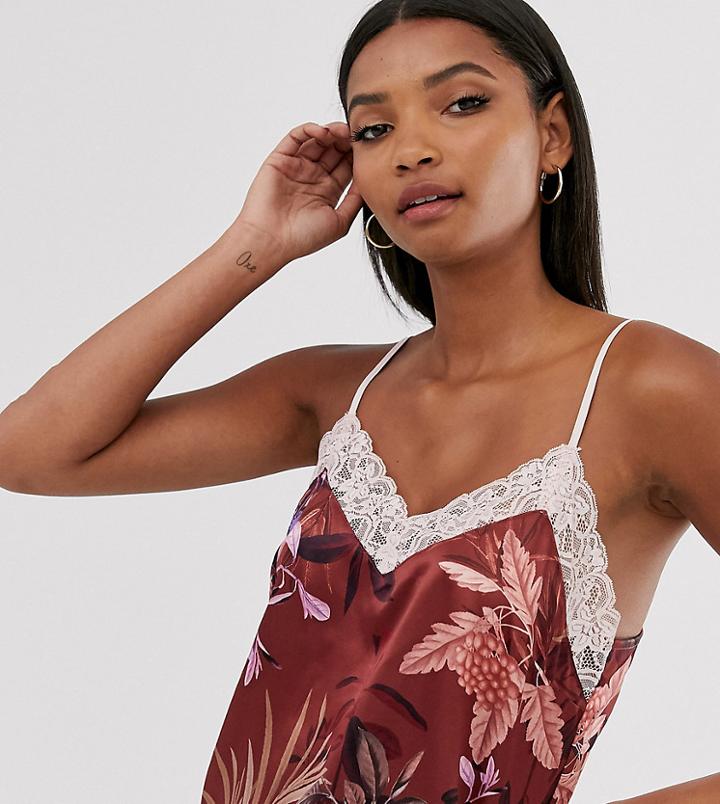 Lindex Exclusive Floral Pyjama Cami In Fall Rust
