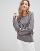 Lavand Braid Detail Sweater - Gray