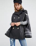 Tommy Hilfiger Tommyxgigi Nautical Wool Cape - Gray