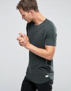 Selected Homme Scooped Hem Raglan T-shirt - Green