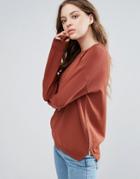 Selected Penna Sweater With Side Zips - Brown