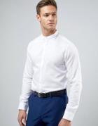 Jack & Jones Premium Slim Grandad Shirt In Texture - White