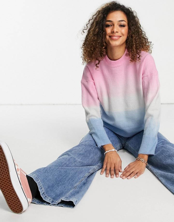 Asos Design Sweater With Ombre Pattern-multi