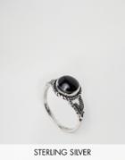 Asos Sterling Silver Stone Festival Ring - Silver