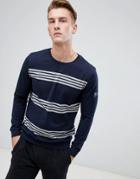 Boss Bodywear Stripe Long Sleeve T-shirt - Navy