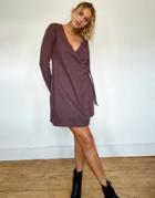 Asos Design Super Soft Mini Wrap Dress In Brown