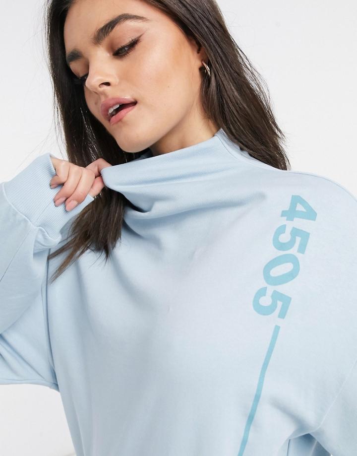 Asos 4505 Unisex High Neck Sweatshirt-blue
