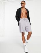 Asos Design Linen Boxy Shorts In Blue-blues