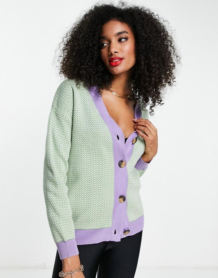 Trendyol Edged Cardigan In Mint-green