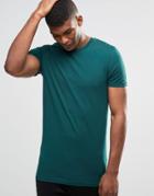Asos Longline Muscle T-shirt In Teal - Sea Deep Green