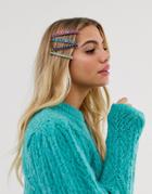 Asos Design Pack Of 4 Hair Slides In Colored Stones-multi
