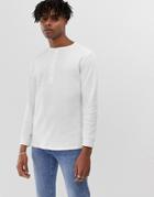 Sacred Hawk Long Sleeve Henley In White - White