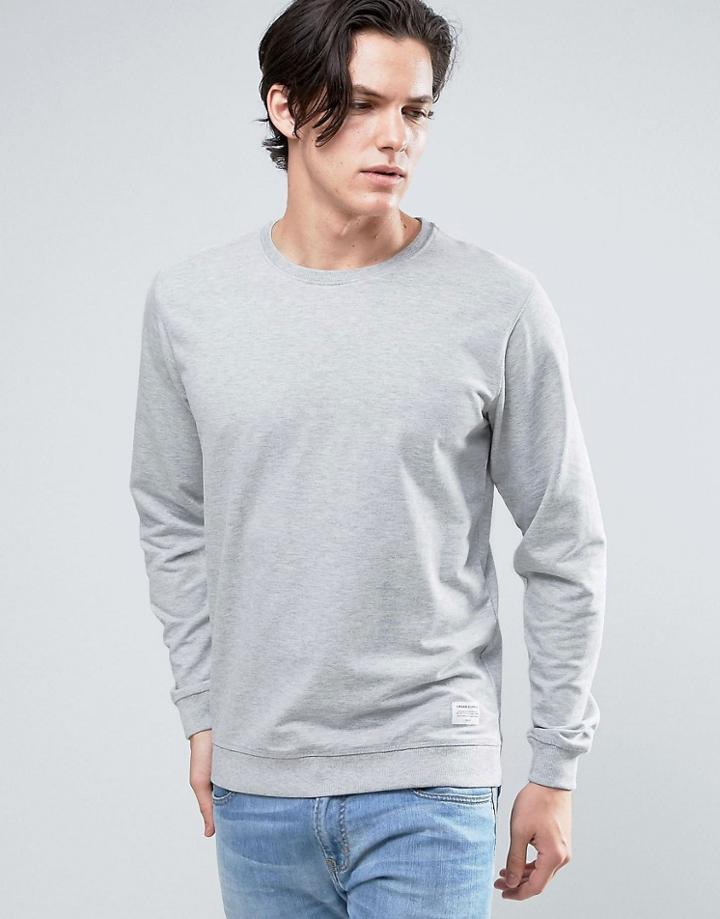 Solid Sweatshirt In Light Gray - Green