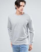 Solid Sweatshirt In Light Gray - Green