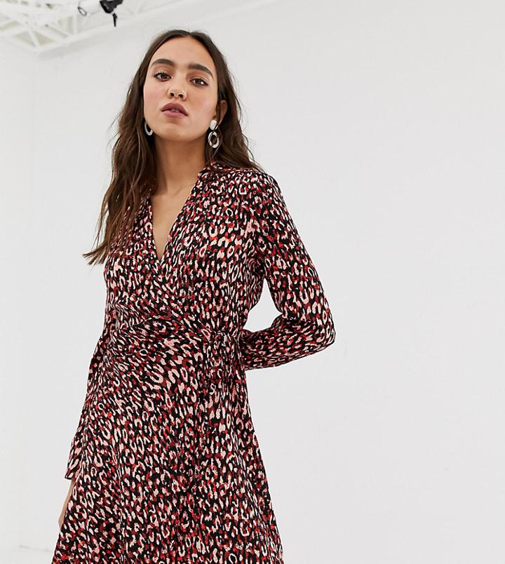 River Island Printed Shirt Dress In Red - Red