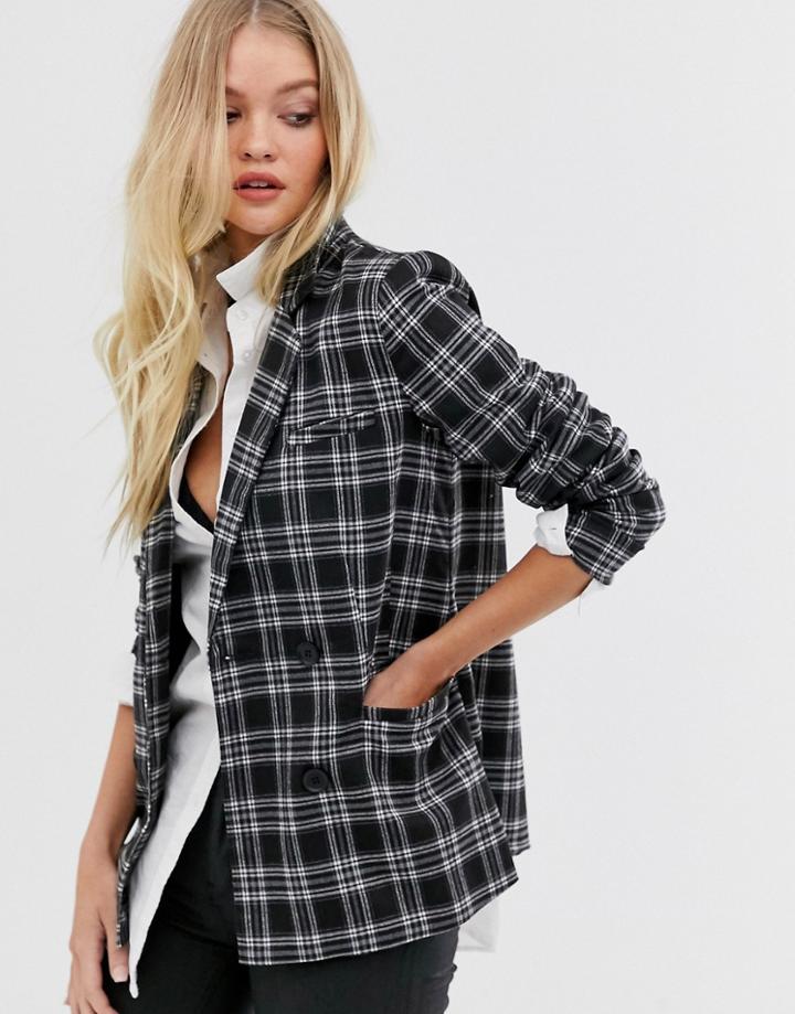 Y.a.s Check Double Breasted Blazer-multi