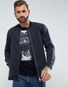 Hugo Emmerich Double Zip Baseball Collar Overshirt Jacket In Black - Black