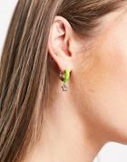 & Other Stories Charm Hoop Earring In Green And Gold