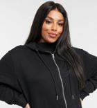 Asos Design Curve Ultimate Organic Cotton Zip Through Hoodie In Black